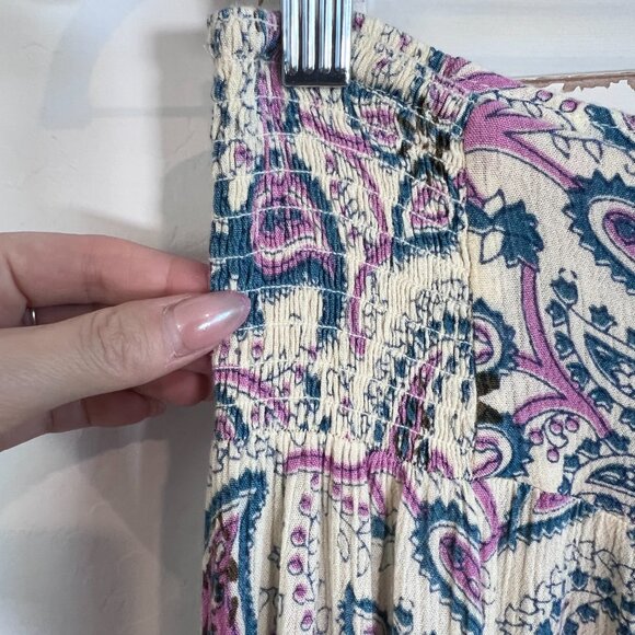 FREE PEOPLE ONE WIDE LEG PAISLY FLOWY PANTS - Picture 4 of 8